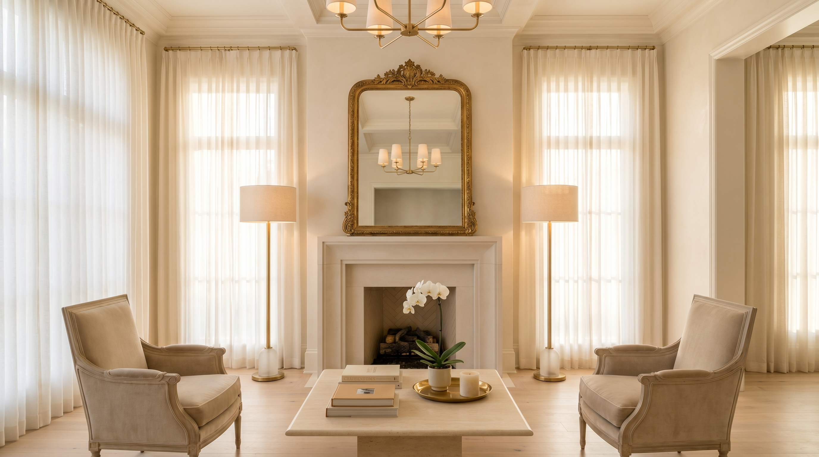 Light formal living room