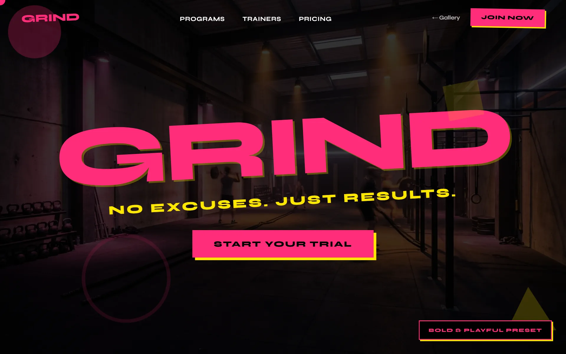 Bold & Playful — GRIND Athletics website