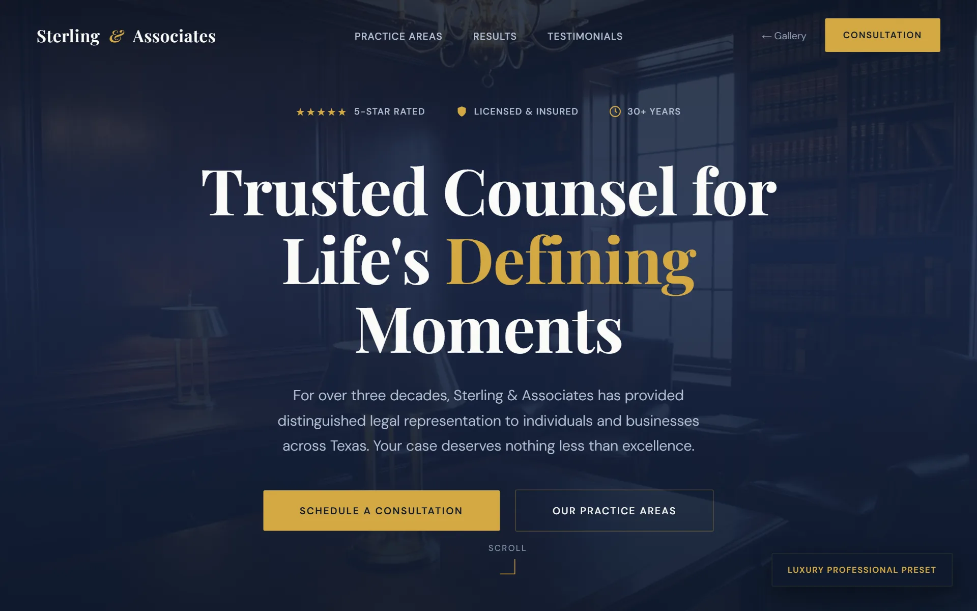 Luxury Professional — Sterling & Associates website
