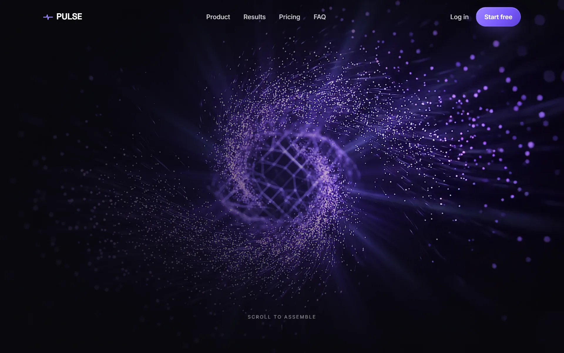 SaaS Particle Hero — PULSE website